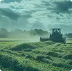 Покос травы трактором
